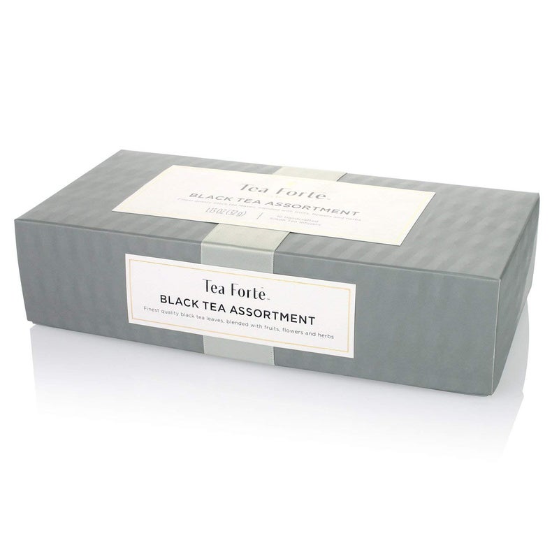 Tea Forte Assorted Black Tea Petite Presentation Box Tea Gift Set Sampler, 10 Count, 2 of Each Variety Individually Wrapped Handcrafted Pyramid Infuser Bags - Image 2